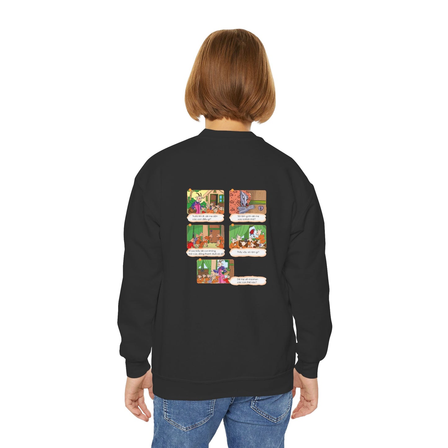Premium Youth Crewneck Sweatshirt | The Story of the Kind Girl and Grateful Bear