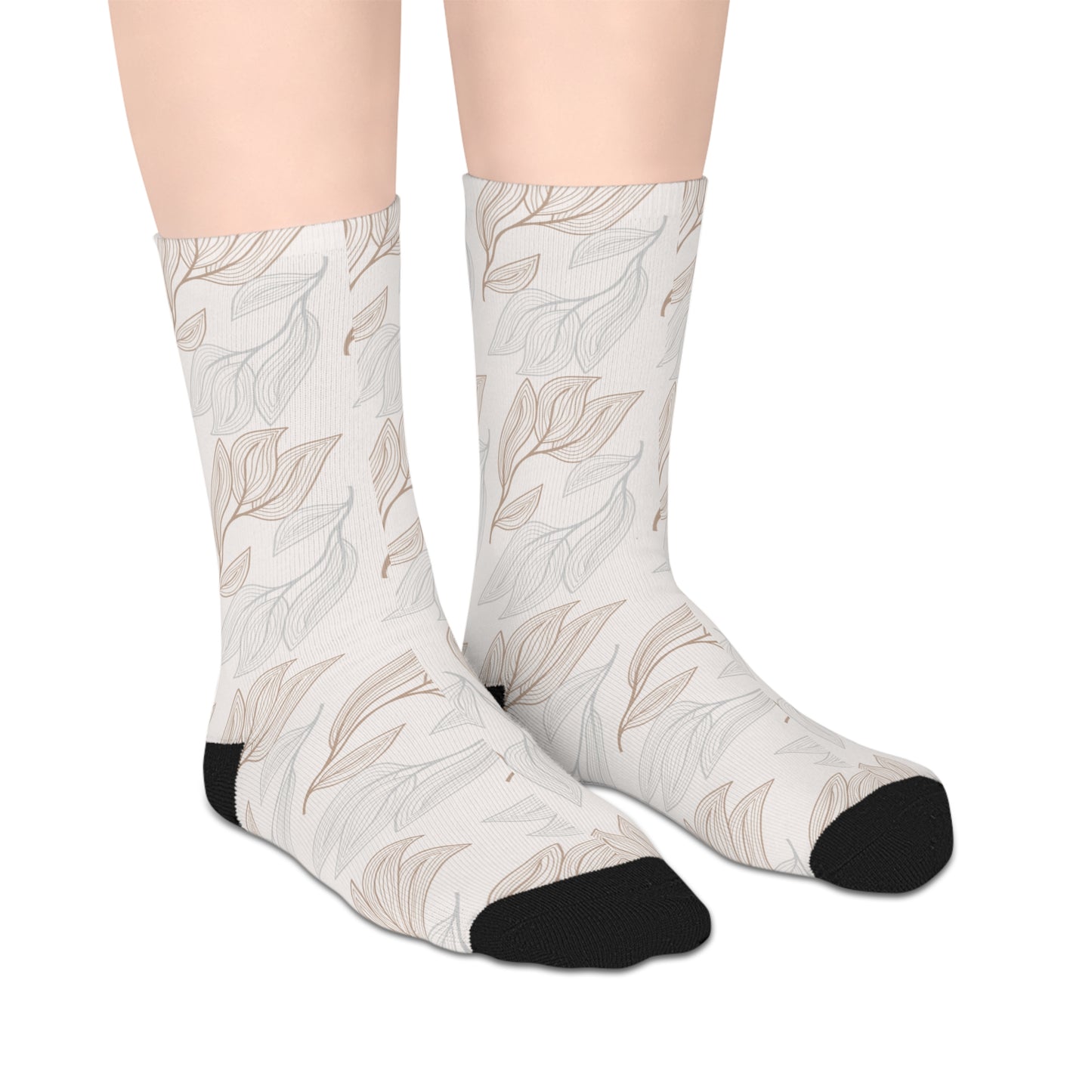 Natural Form Mid Socks | Abstract Nature Leaf Design