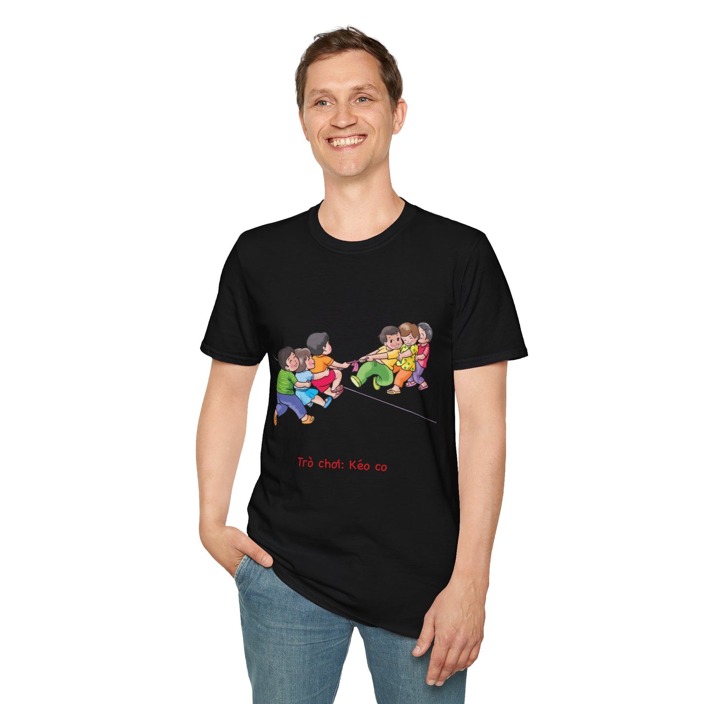 Unisex Softstyle Tee – "Keo Co" | Traditional Vietnamese Tug of War Game