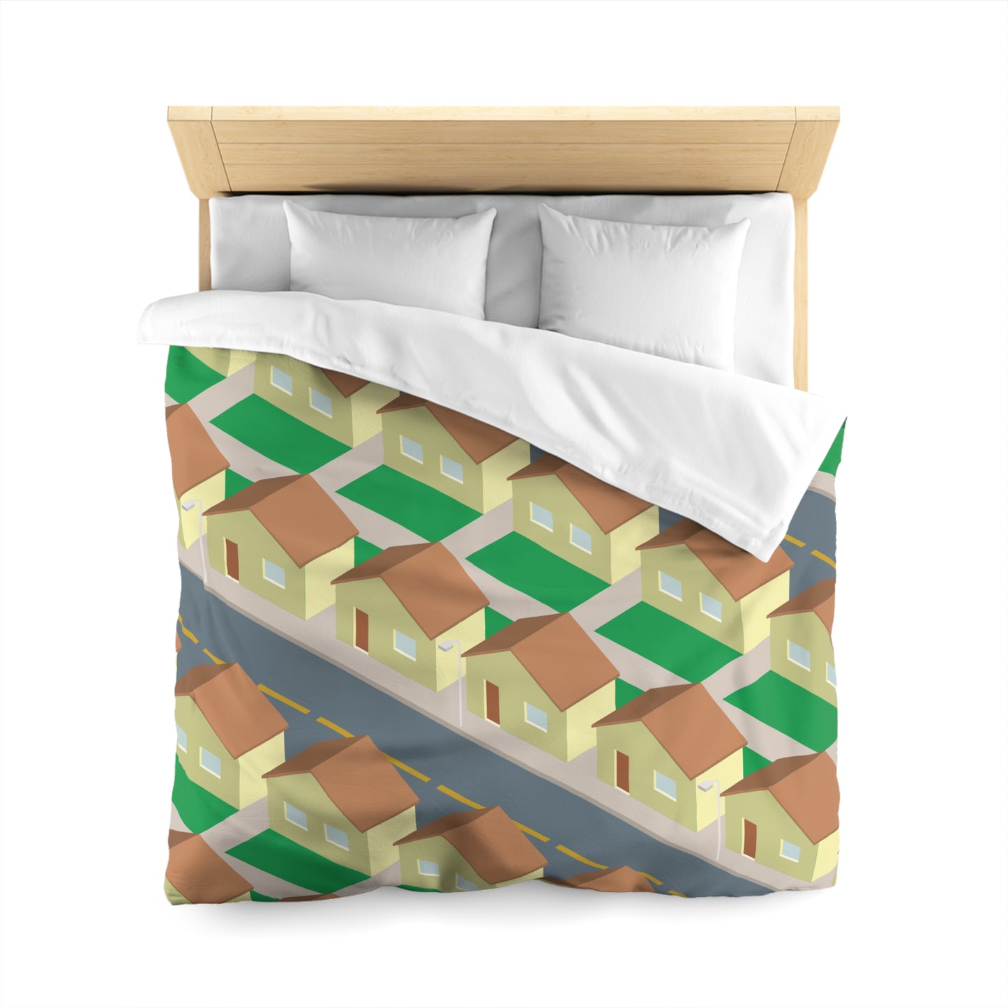“Urban House View” Microfiber Duvet Cover | Where Architecture Meets Comfort