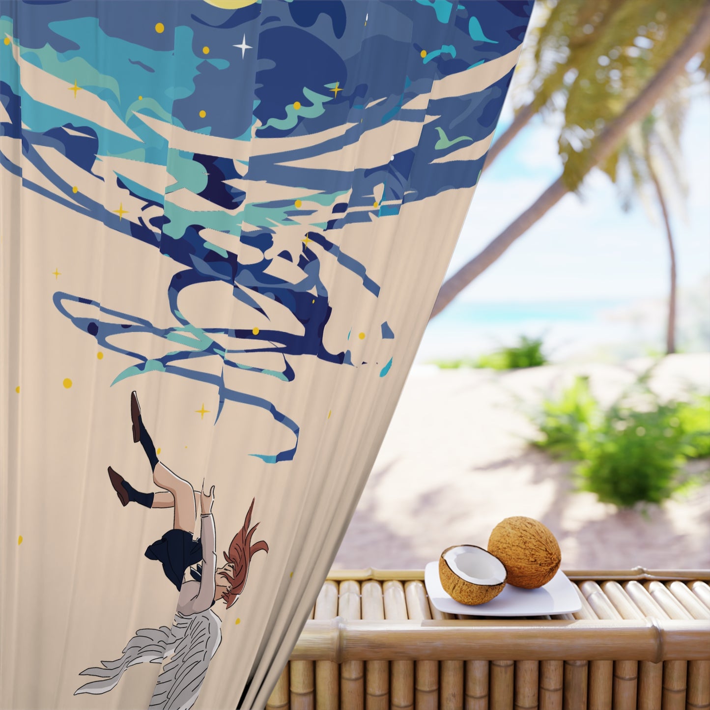 “Falling Angel from the Moon” Curtain | A Veil of Celestial Emotion