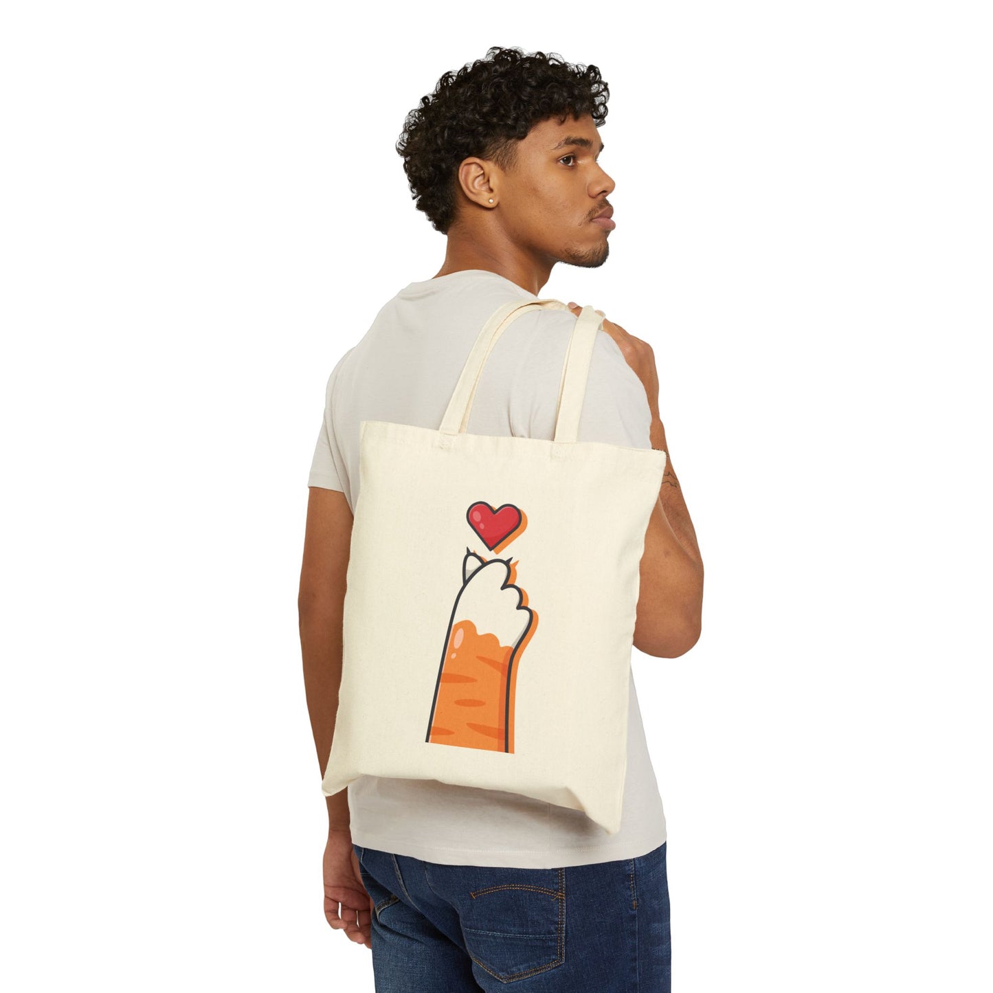 Cotton Canvas Tote Bag – Cat Paw of Love