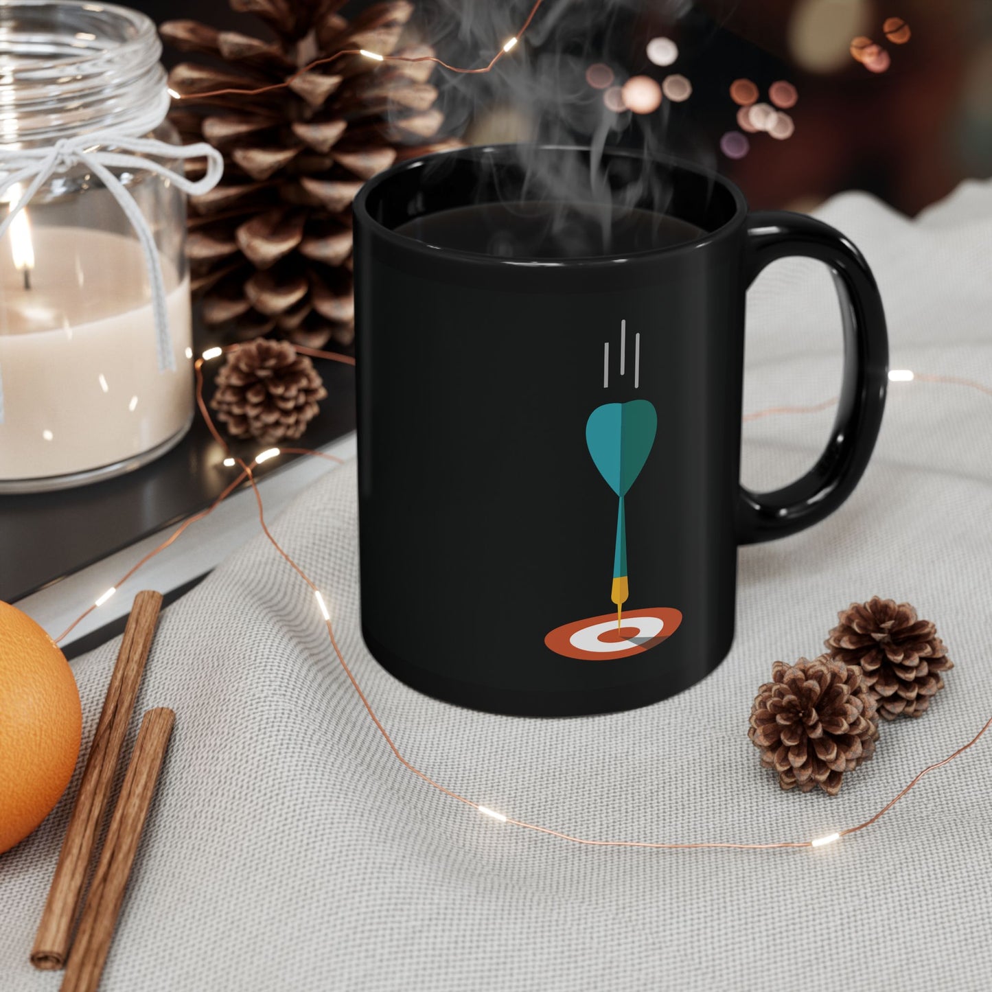 Aim High | Black Mug With Business Target Design | Your Daily Motivation Brew