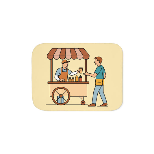 “Street Food Comfort” Sherpa Blanket | Cozy Bite of Urban Culture