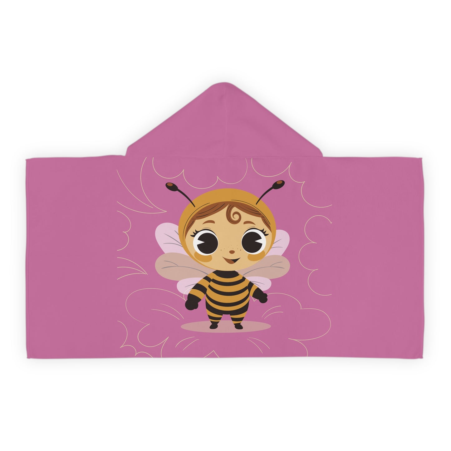 “Happy Bee Buddy” Youth Hooded Towel | Cute, Soft & Buzzing with Joy