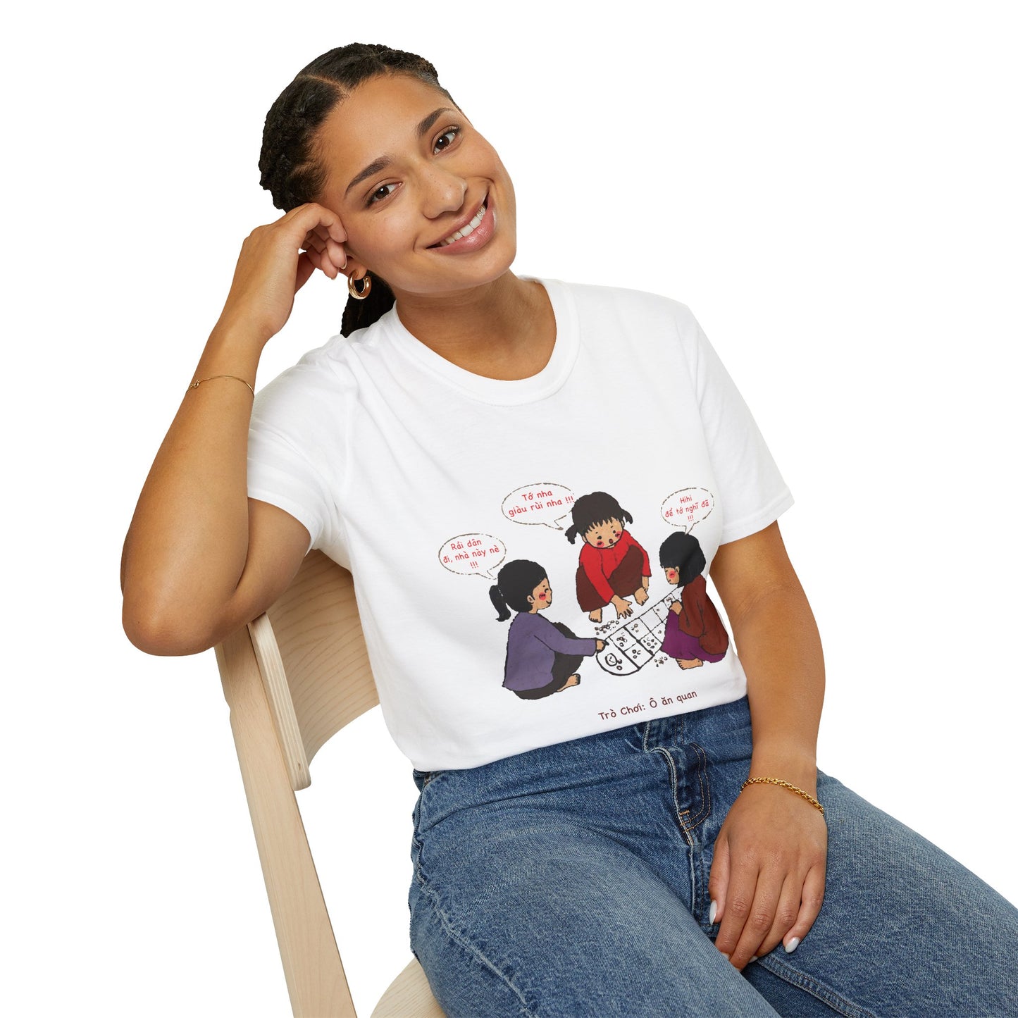 Unisex Softstyle Tee | "O An Quan" | Vietnamese Childhood Board Game Tee