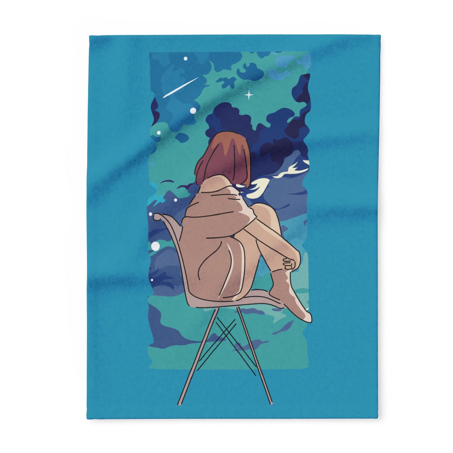 “Cloudwatcher” Fleece Blanket | A Moment of Quiet Bliss