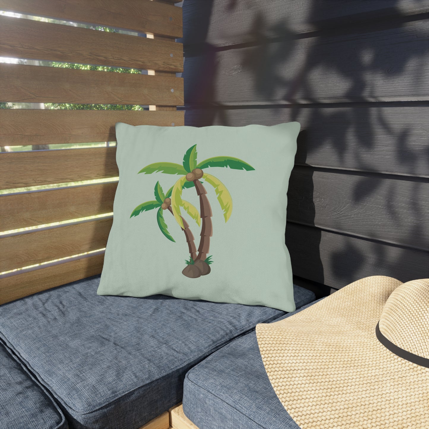 Palm Tree Outdoor Pillow | Tropical Island Vibe Decor