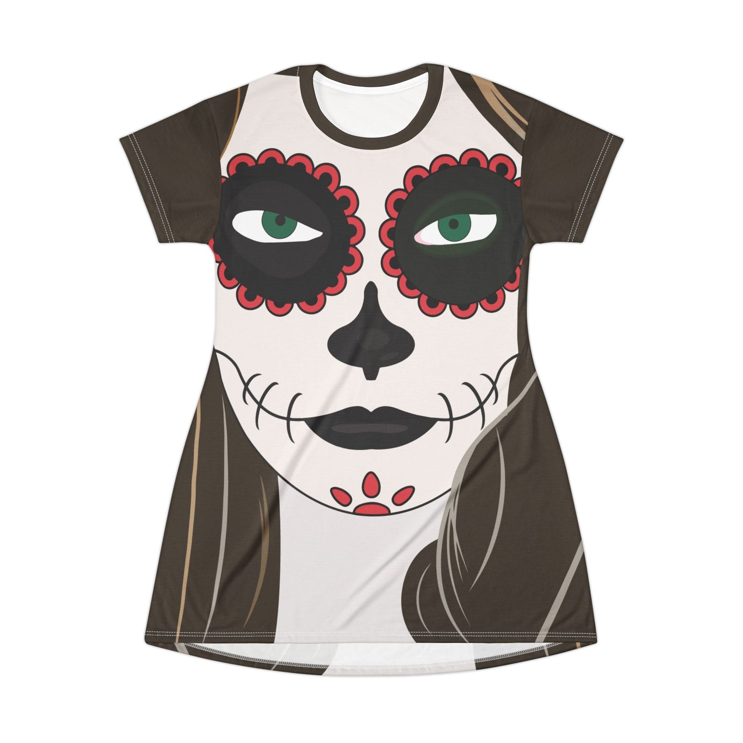 T-Shirt Dress Halloween | Girl with Face Paint | Fun Style Outfit for Spooky Season