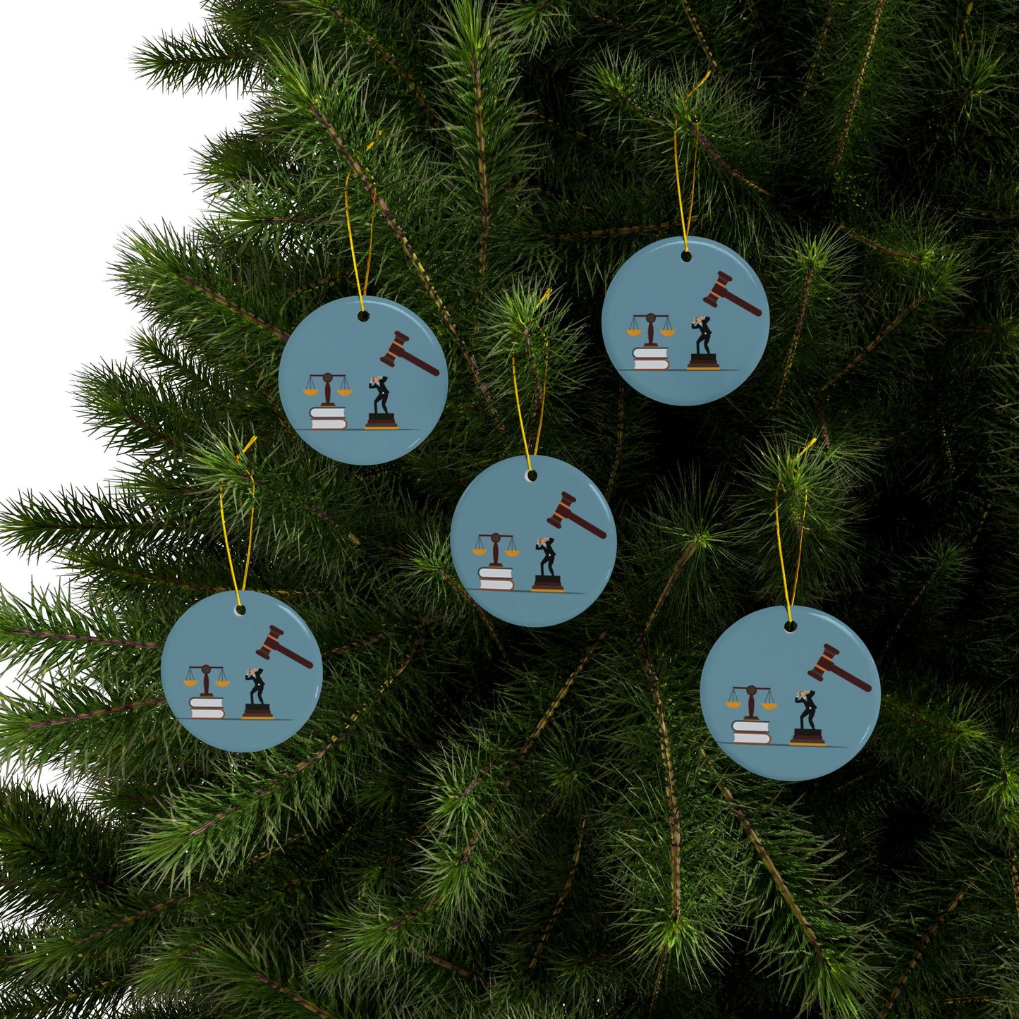 “Judgment & Justice” Double-Sided Ceramic Ornament | A Symbol of Awakening