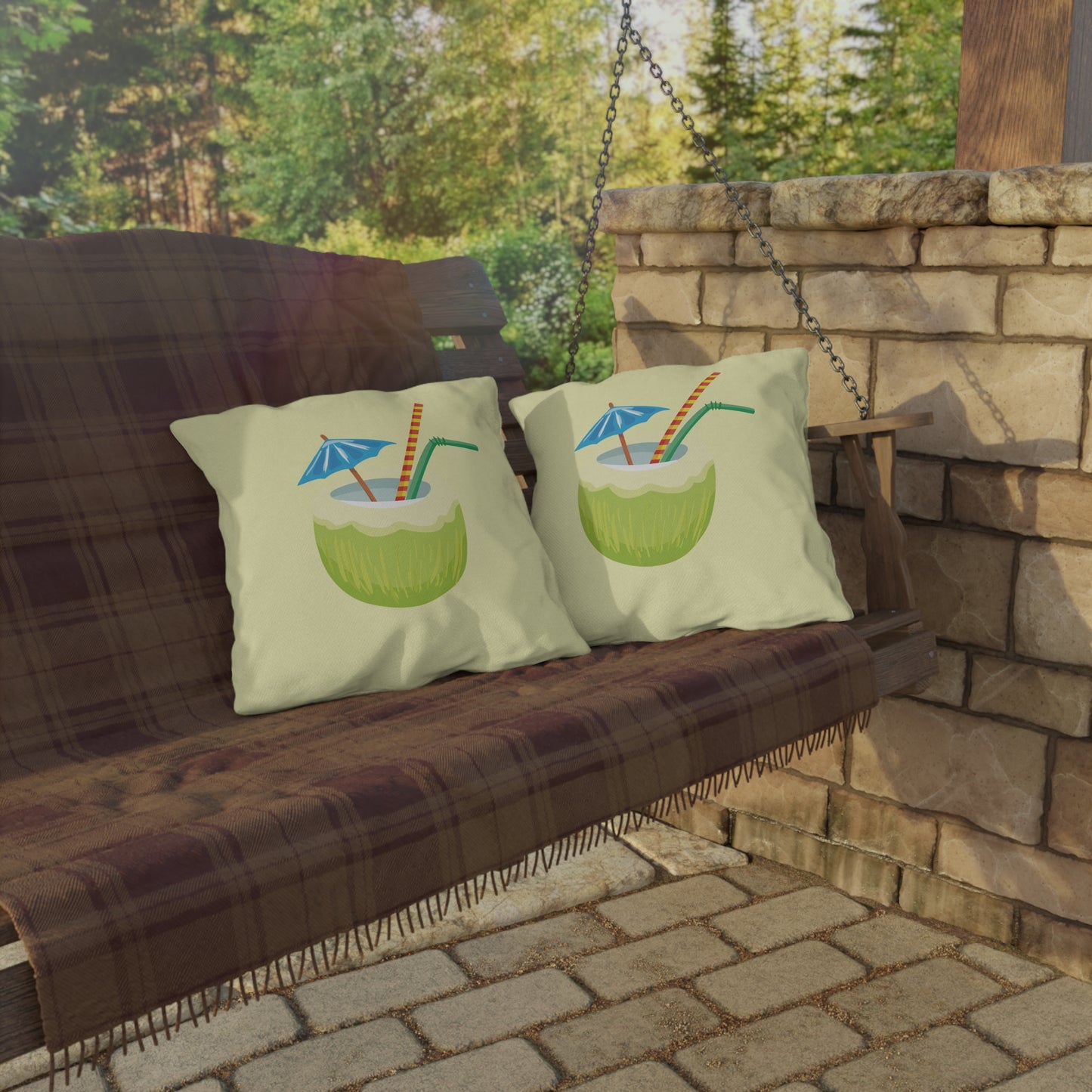 Ocean Breeze & Green Coconut | Outdoor Decorative Pillow