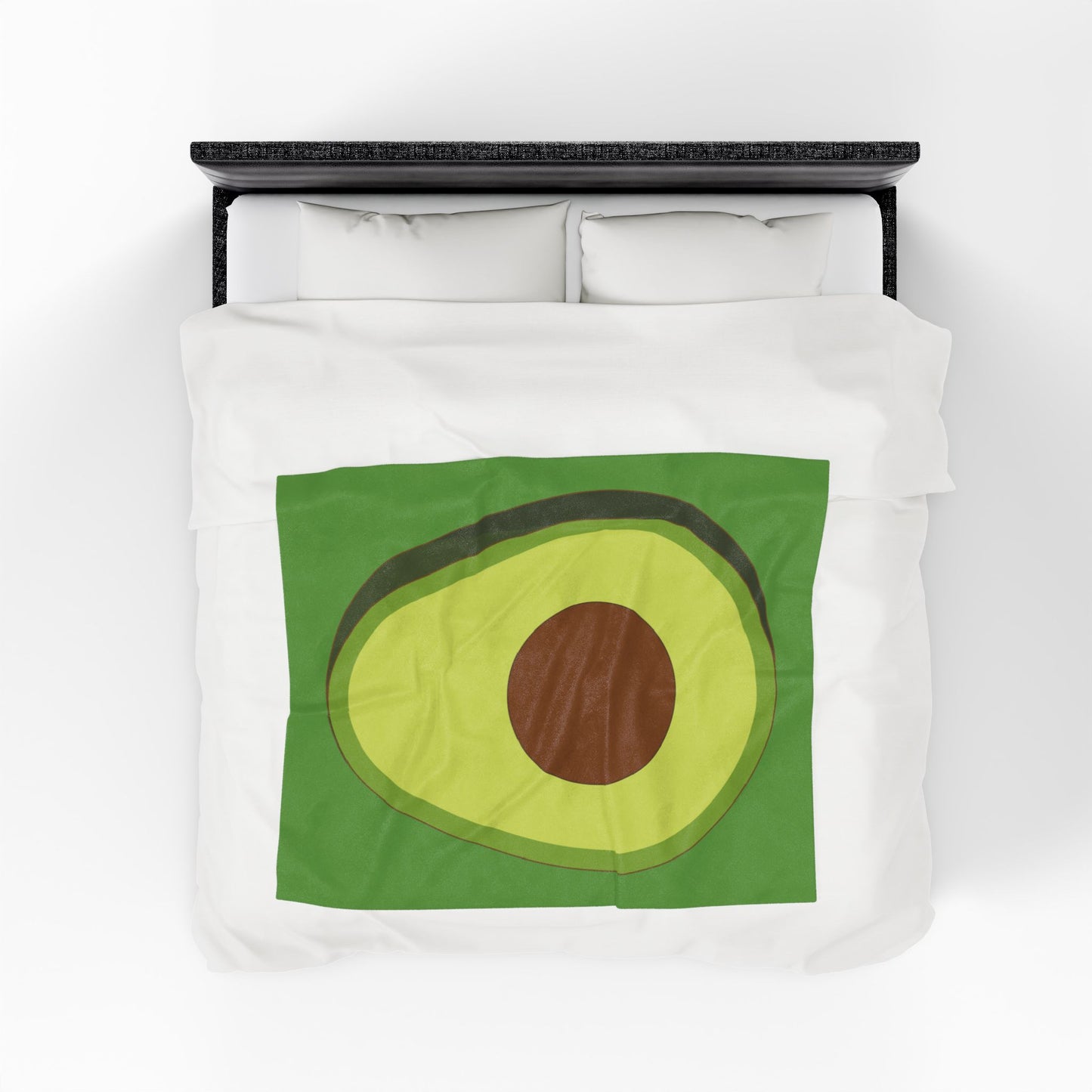 Velveteen Plush Blanket | Halved Avocado Design for Cozy Luxe Comfort