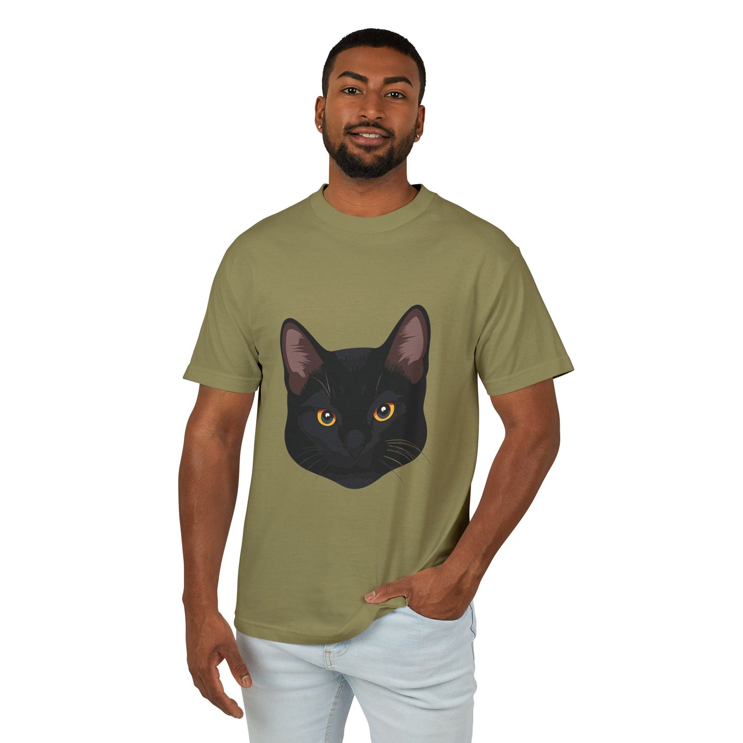 Black Cat Graphic Tee | Stare Me Down | Cool & Cute on the Front