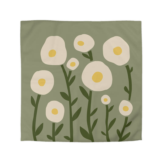 "Sunny Egg Bloom" Microfiber Duvet Cover | Cute & Minimalist Bedroom Vibes