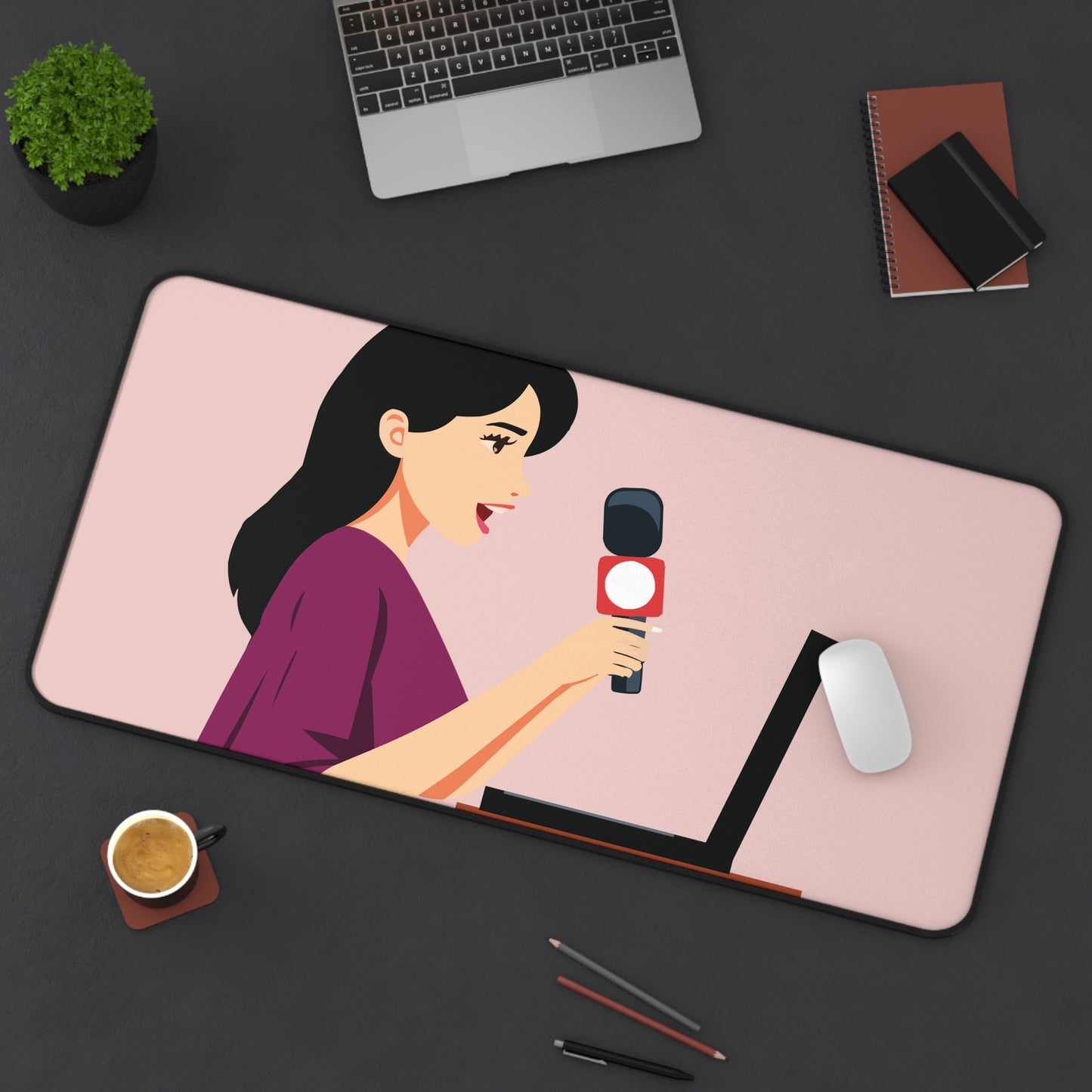 The Confident Girl On Stage | Artistic Desk Mat | Celebrate Modern Women