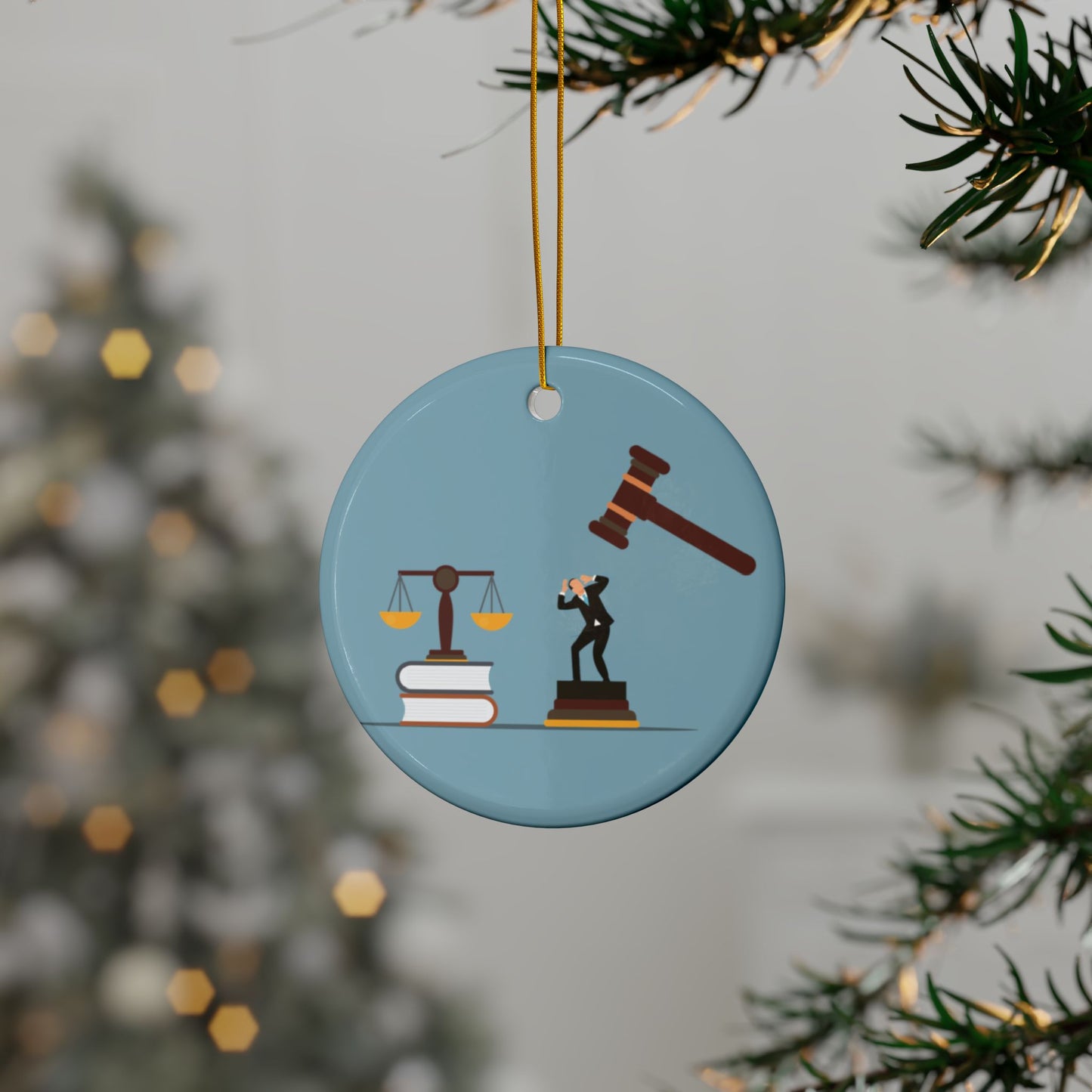 “Judgment & Justice” Double-Sided Ceramic Ornament | A Symbol of Awakening