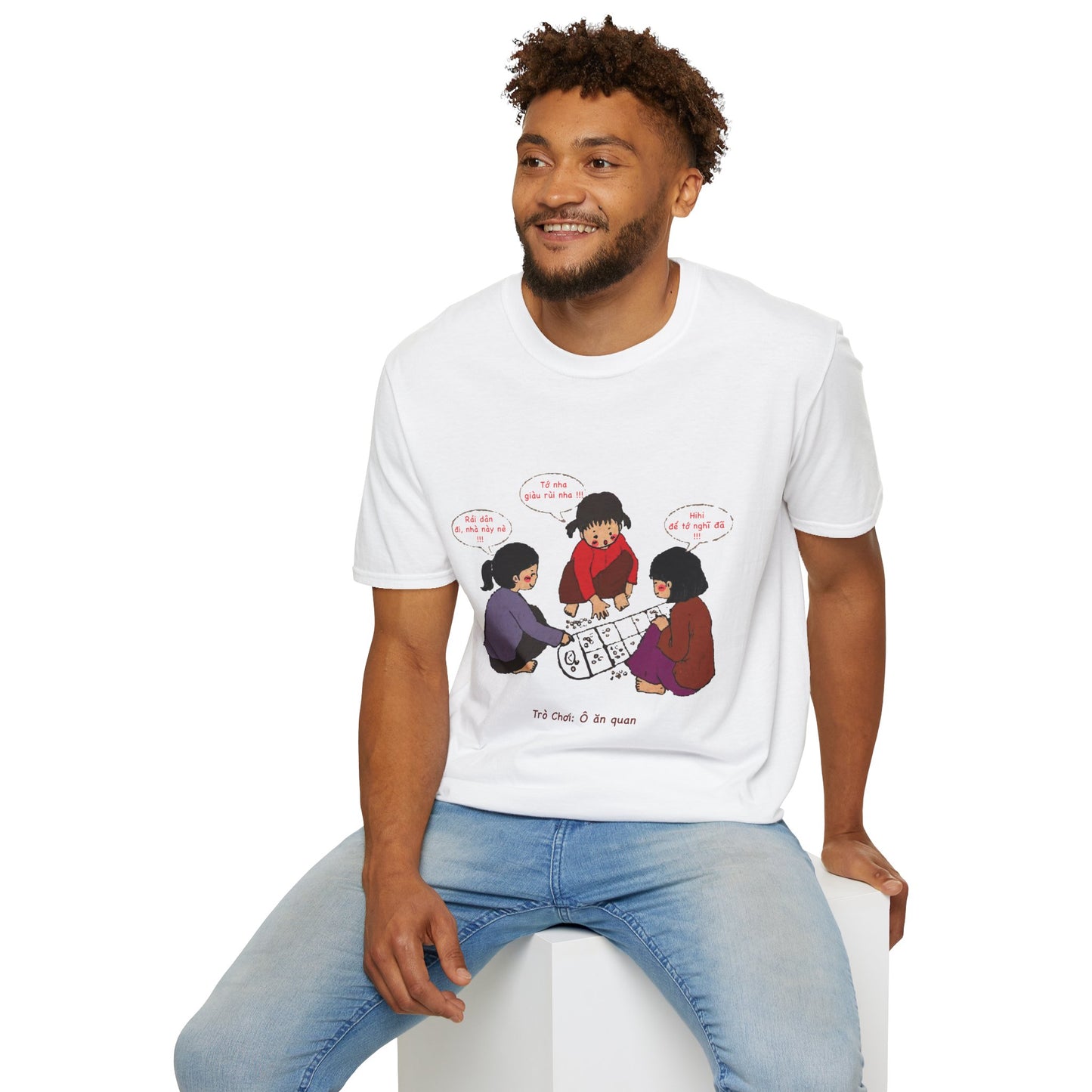 Unisex Softstyle Tee | "O An Quan" | Vietnamese Childhood Board Game Tee