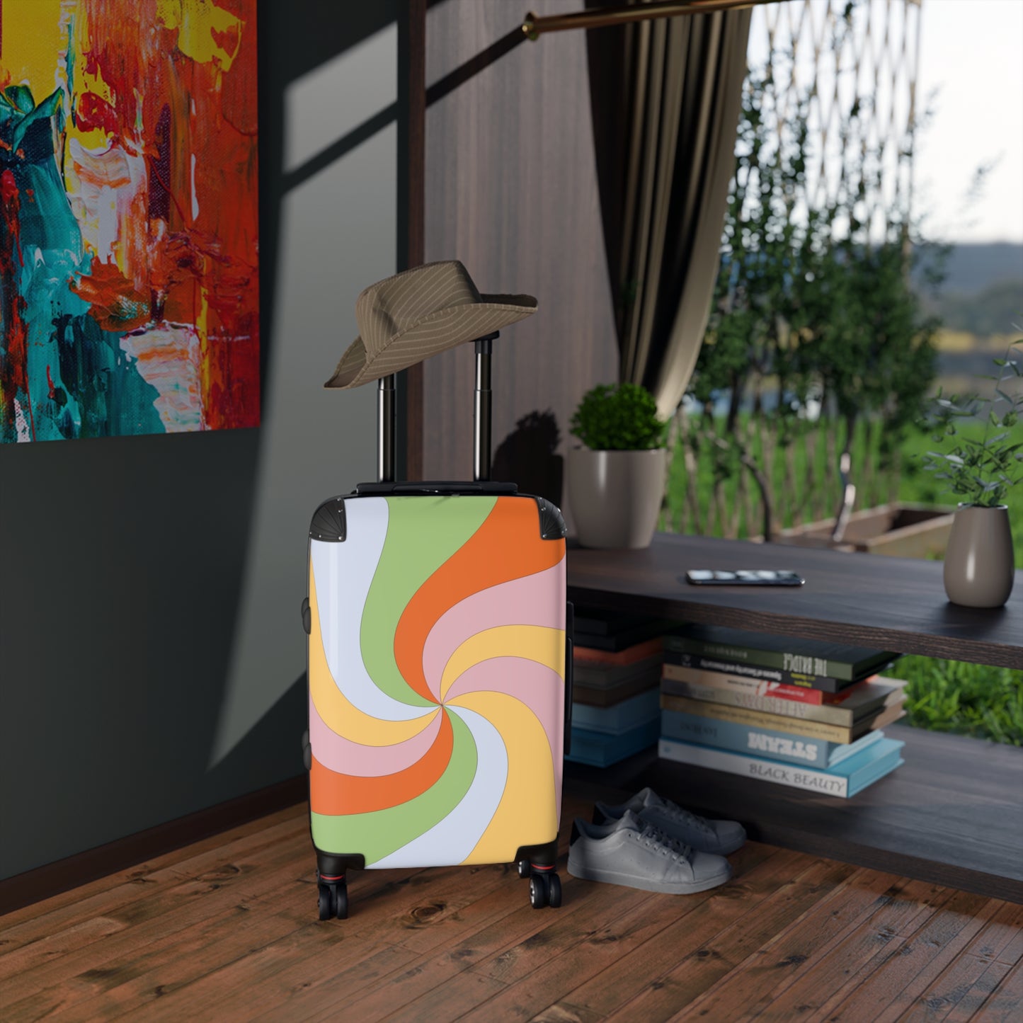 “Color Illusion” Designer Suitcase | Bold, Artistic & Travel-Ready