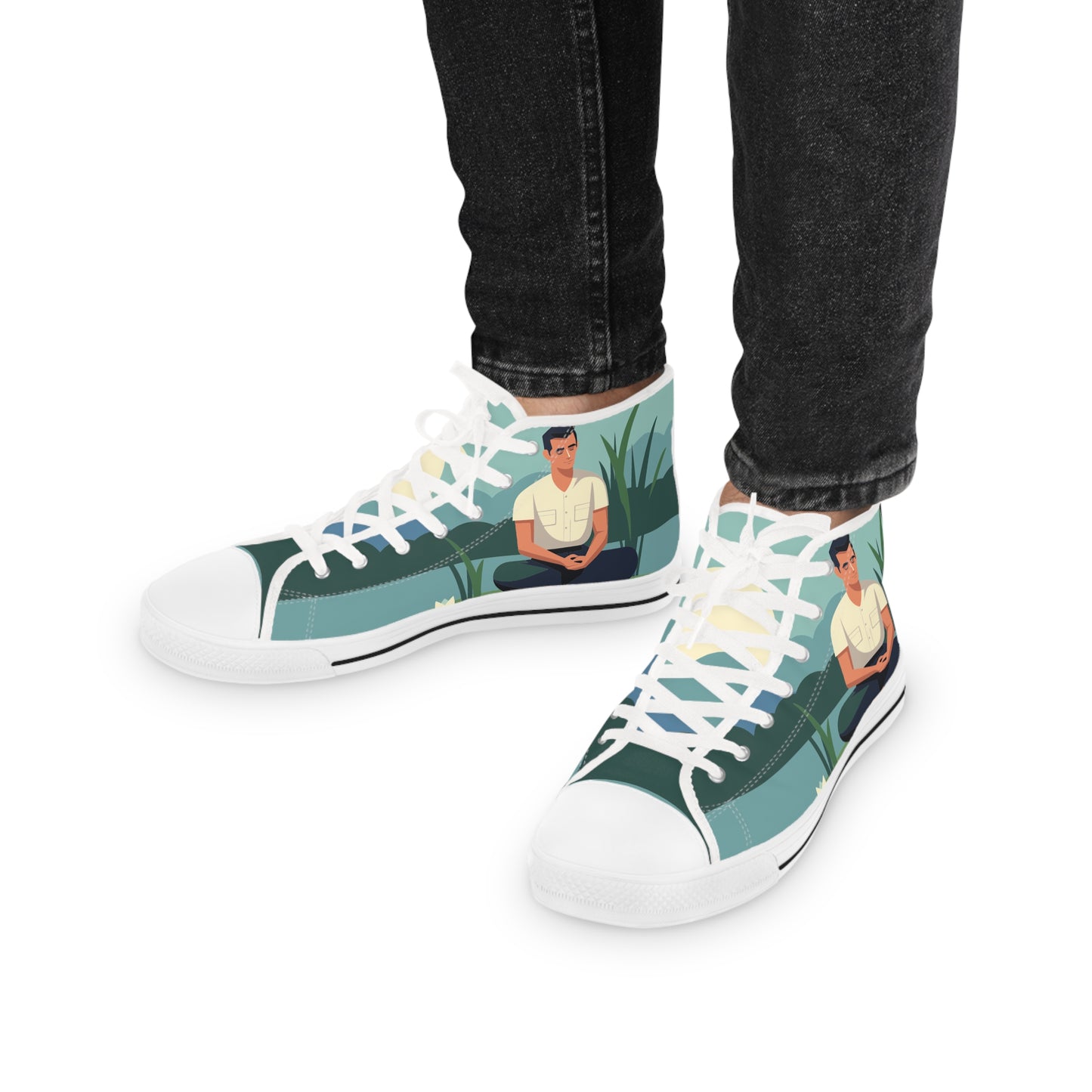 High-Top Meditation Sneakers | Serenity on the Lotus Leaf