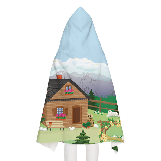 Kids Hooded Towel | Cozy Cabin in the Forest | Holiday Magic for Little Ones