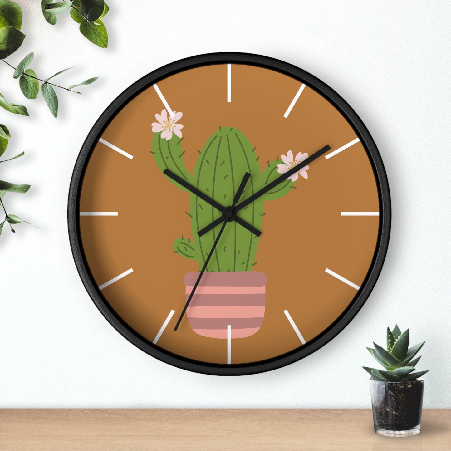 Cactus Minimal Wall Clock | Playful Time, Minimal Vibe