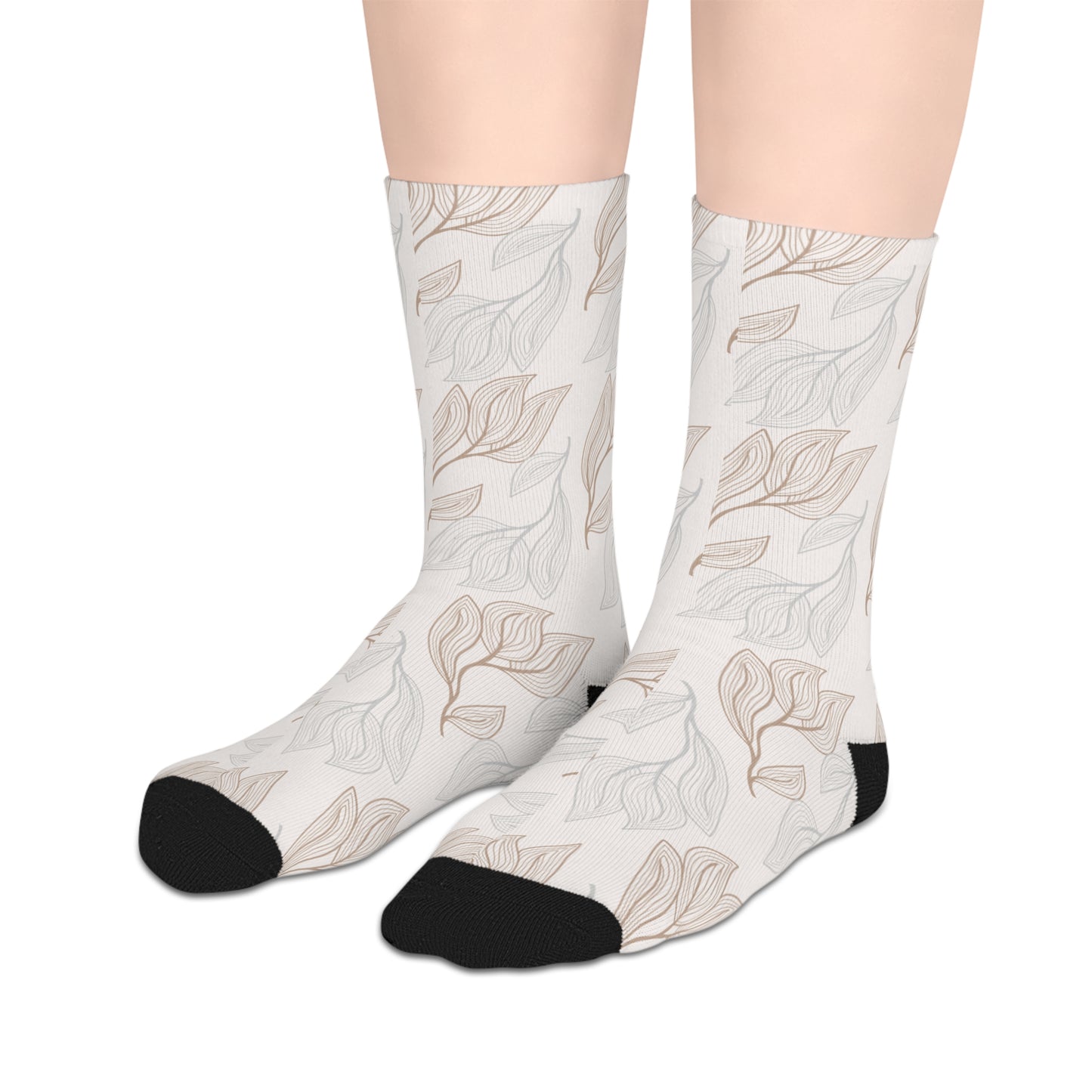 Natural Form Mid Socks | Abstract Nature Leaf Design