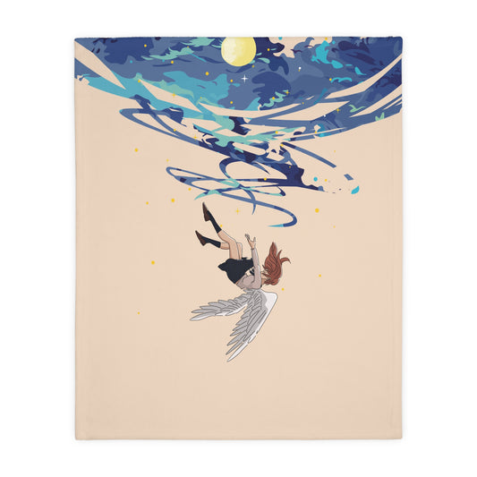 “Falling Angel from the Moon” Blanket | Wrap Yourself in Cosmic Dreams