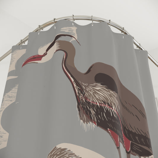 Heron Shower Curtain | Bring Nature’s Elegance to Your Bathroom | Artistic Touch for Every Shower