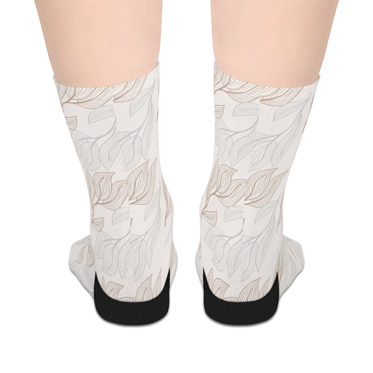 Natural Form Mid Socks | Abstract Nature Leaf Design