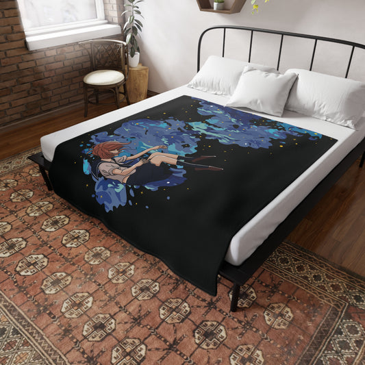 Art Plush Fleece Blanket | The Girl and the Waterfall Moment