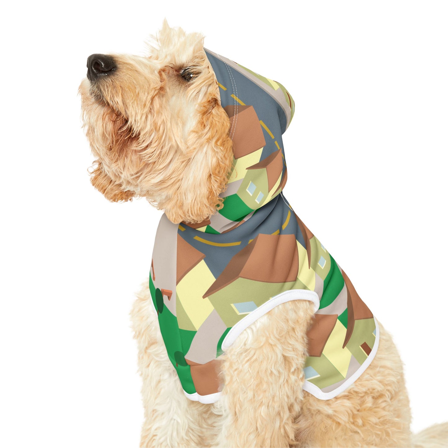 “Little Cityscape” Pet Hoodie | Urban Streetwear for Stylish Pets