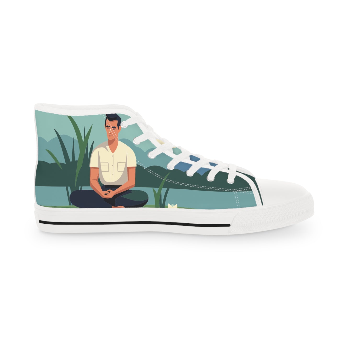 High-Top Meditation Sneakers | Serenity on the Lotus Leaf