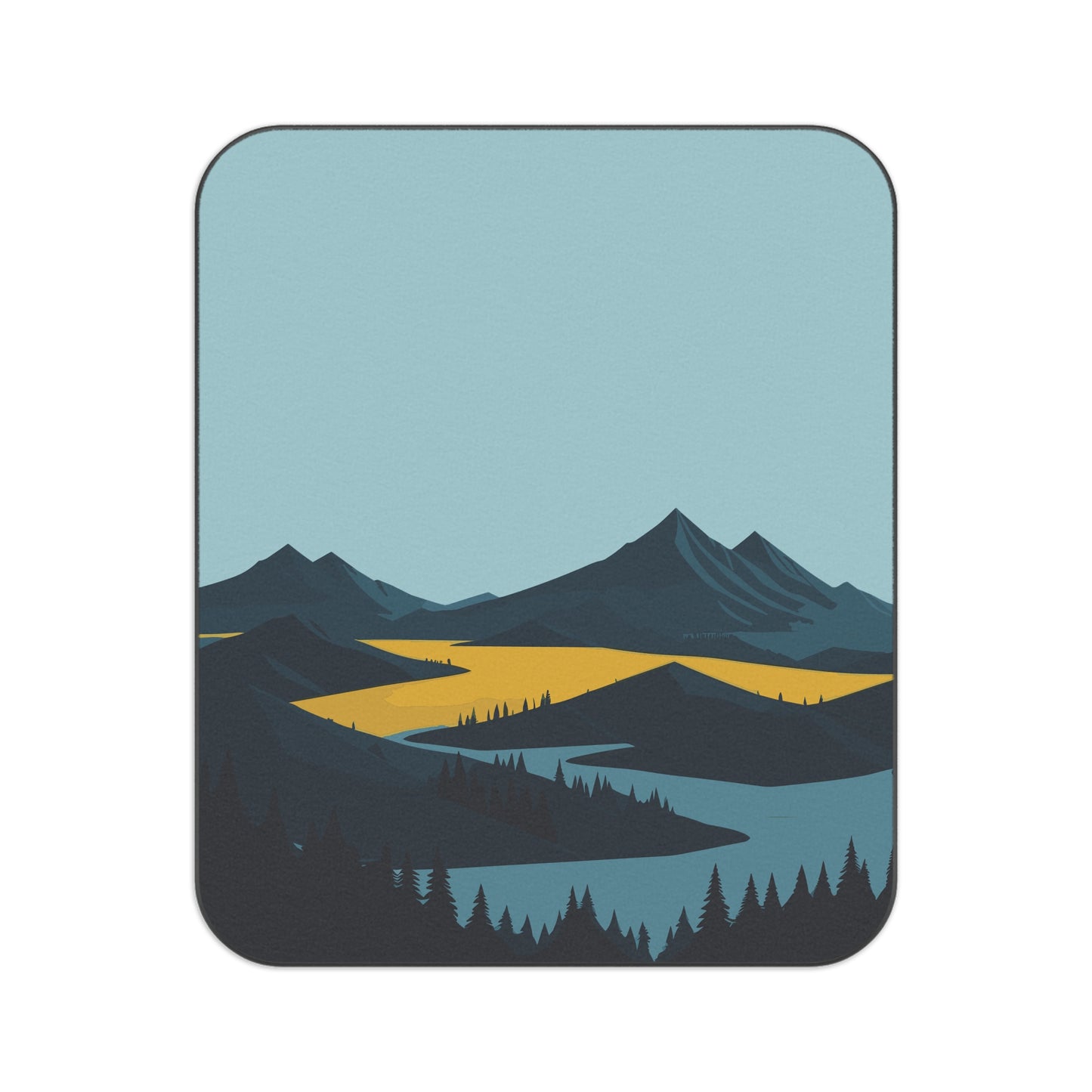 Blanket of Tranquility | Serene River and Mountain Picnic Blanket
