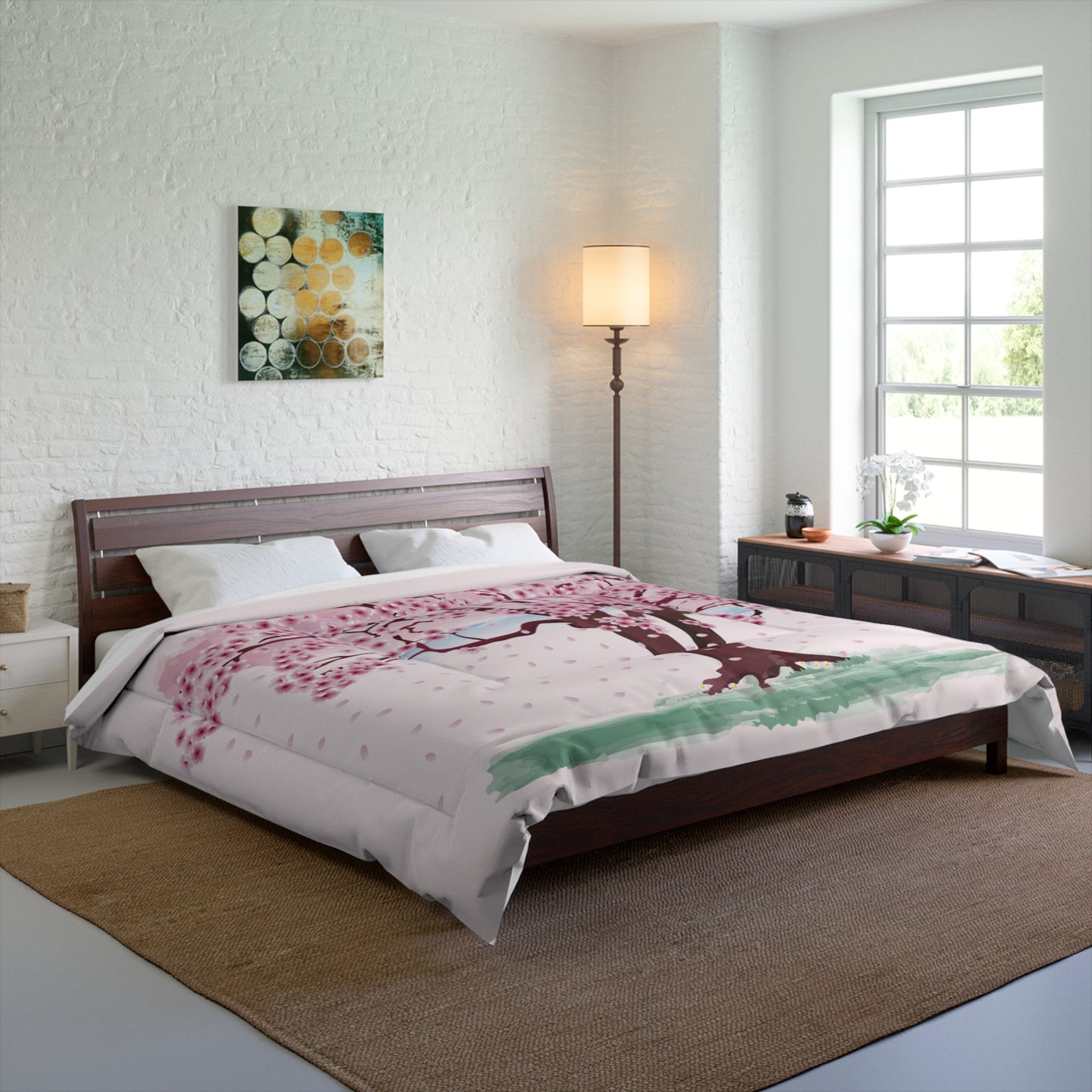 Spring Bloom | Comforter with Cherry Blossom Print