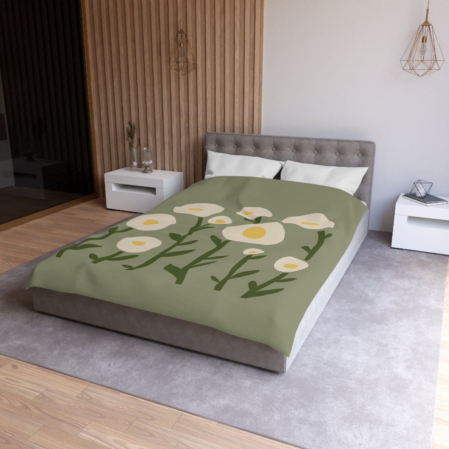 "Sunny Egg Bloom" Microfiber Duvet Cover | Cute & Minimalist Bedroom Vibes
