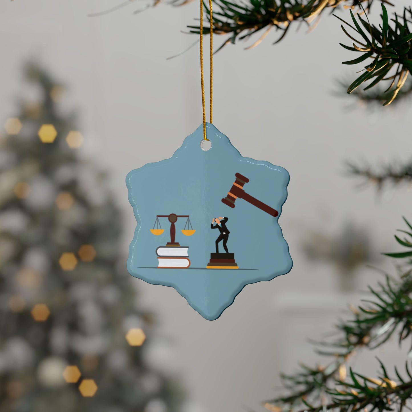 “Judgment & Justice” Double-Sided Ceramic Ornament | A Symbol of Awakening
