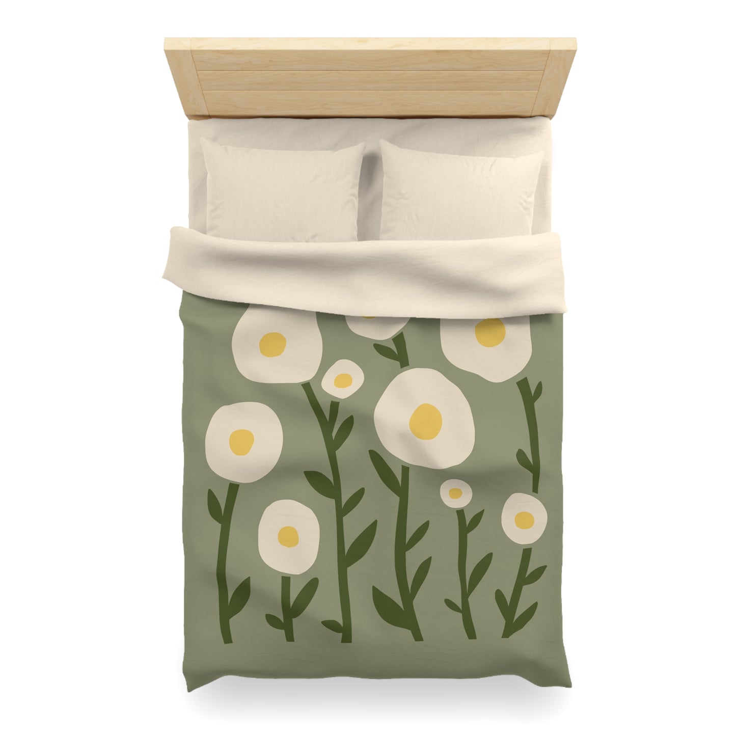 "Sunny Egg Bloom" Microfiber Duvet Cover | Cute & Minimalist Bedroom Vibes