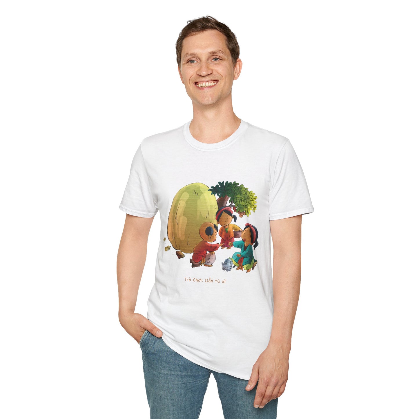 Unisex Softstyle Tee | "Rock Paper Scissors" | Vietnamese Folk Game Edition