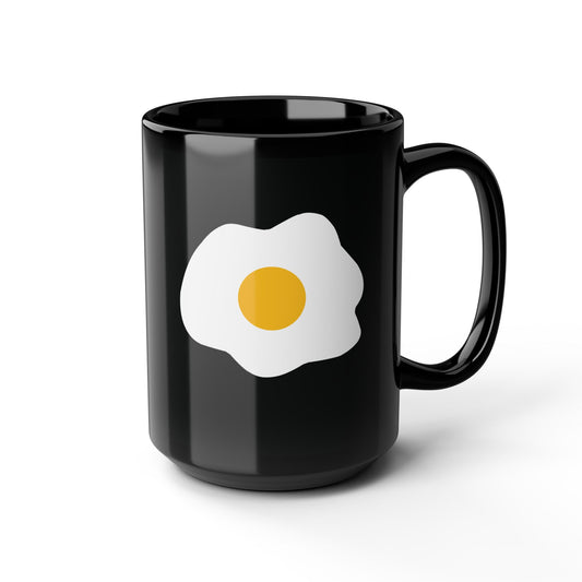 Sunny Breakfast | Black Ceramic Mug with Fried Egg Design