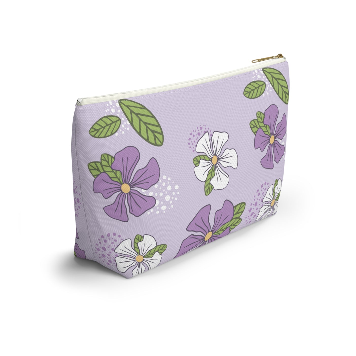 Soft Violet Blooms | Minimalist Floral Accessory Pouch
