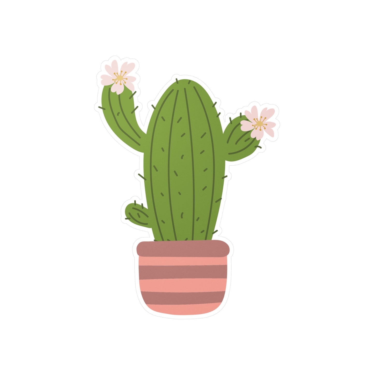 Cartoon Cactus Vinyl Sticker | Fun & Fresh for Everyday Vibes