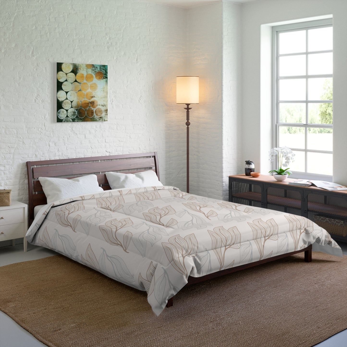 Luxury Canopy Comforter | Abstract Nature Leaf Design