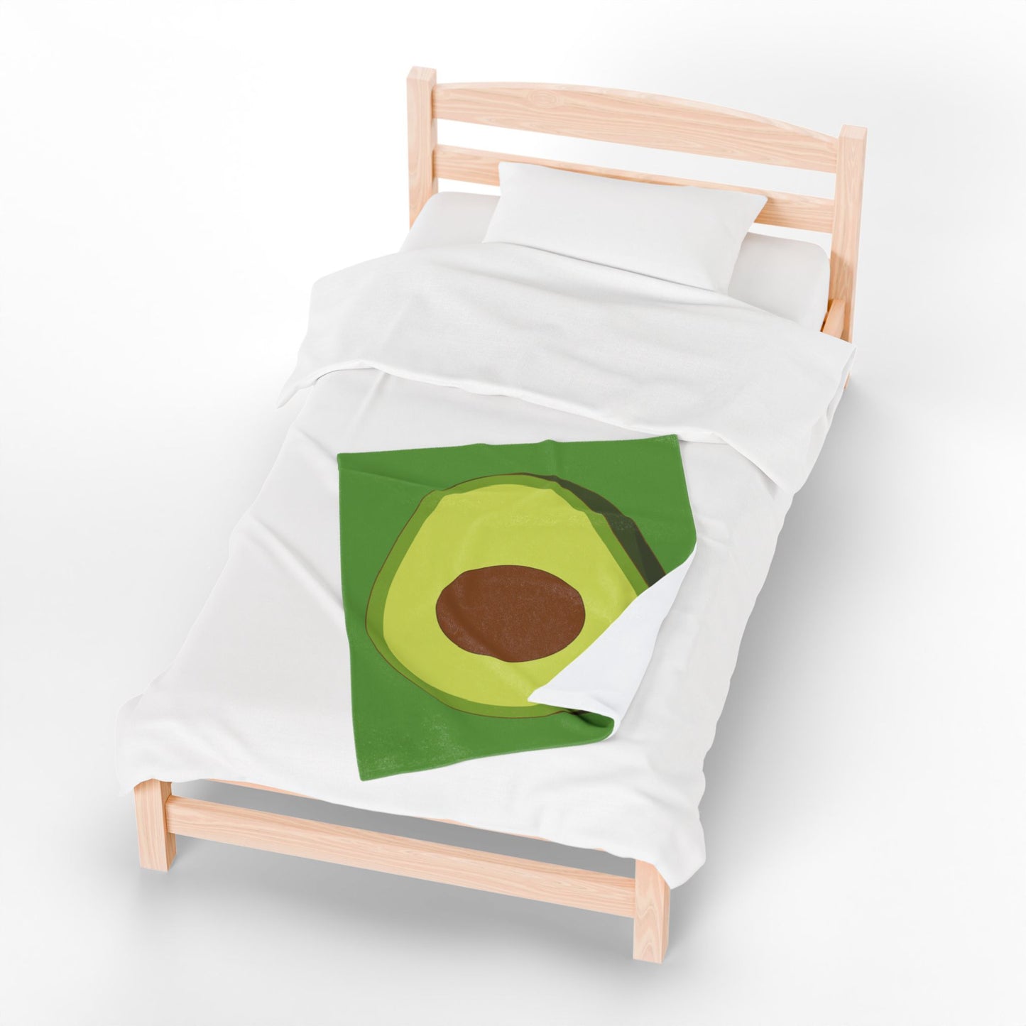 Velveteen Plush Blanket | Halved Avocado Design for Cozy Luxe Comfort