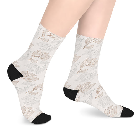 Natural Form Mid Socks | Abstract Nature Leaf Design