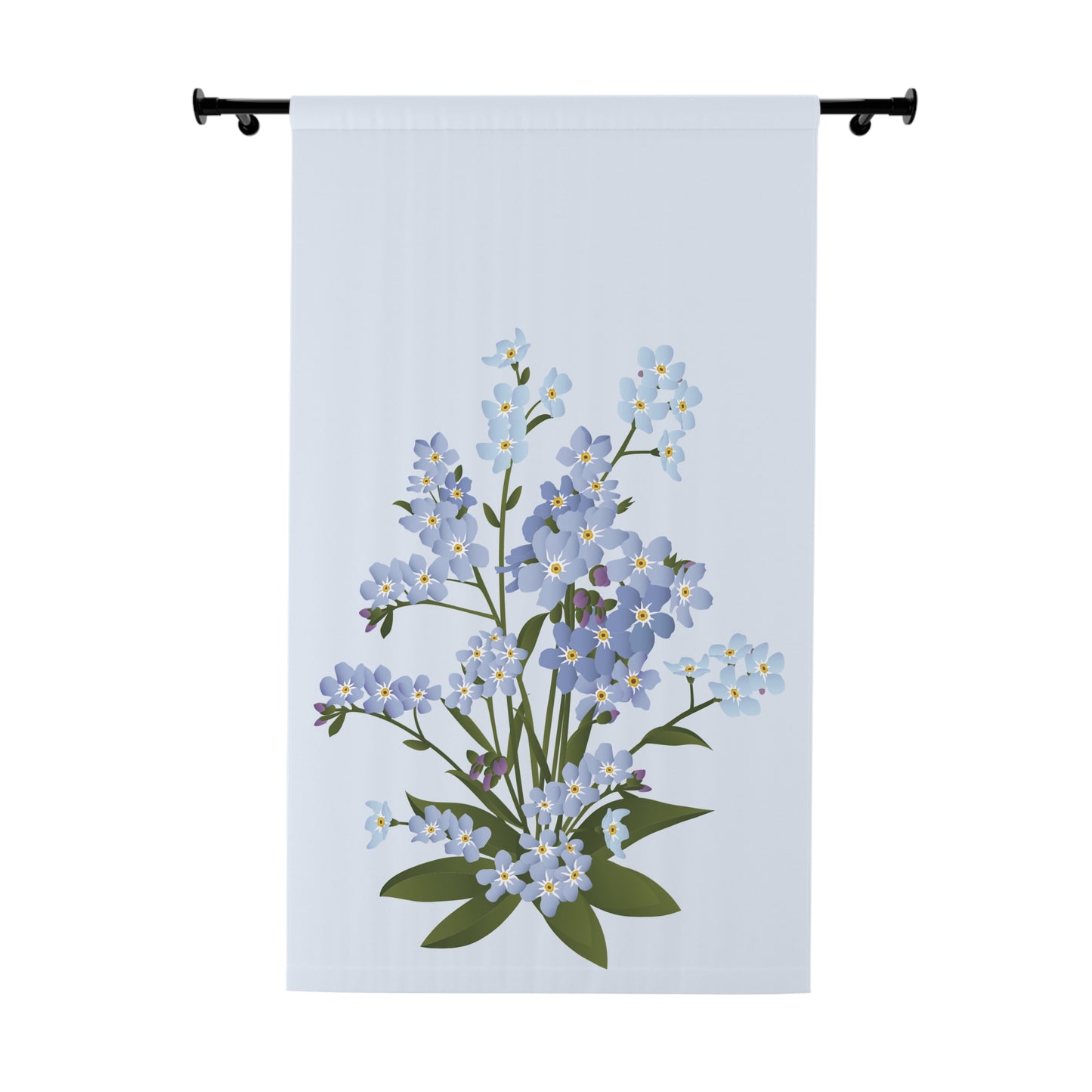 Blue Wildflower Curtain | Elegant Window Decoration