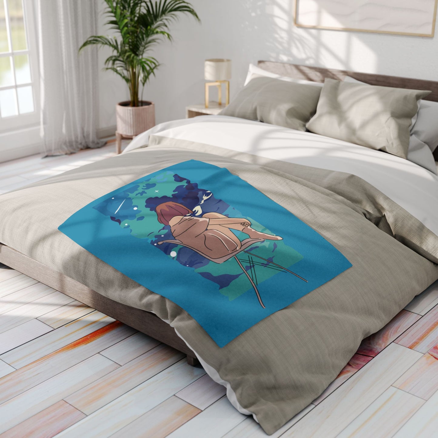 “Cloudwatcher” Fleece Blanket | A Moment of Quiet Bliss