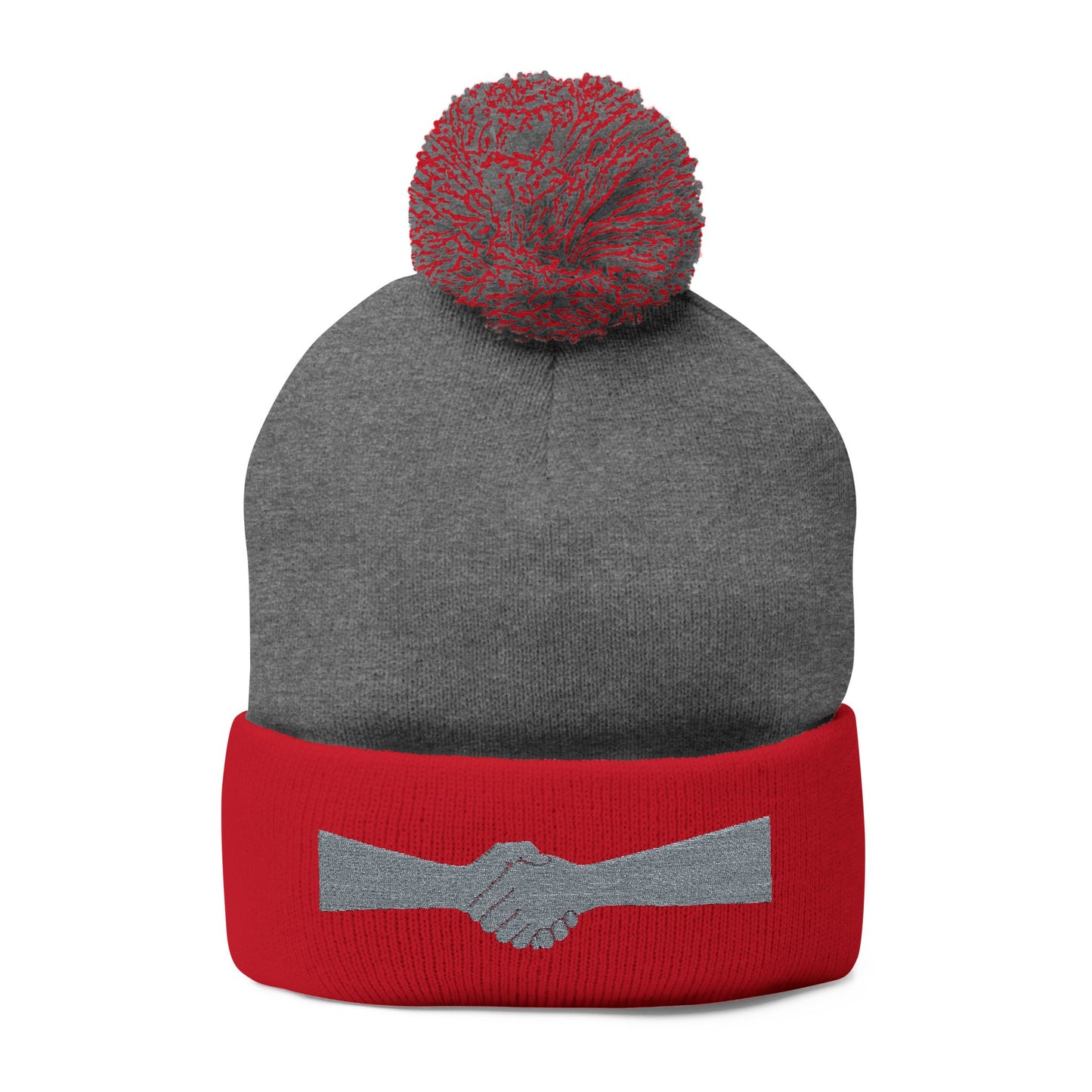 “Hold My Hand” Pom-Pom Beanie | Minimalist Warmth With Meaning