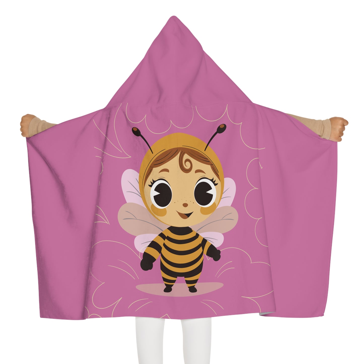 “Happy Bee Buddy” Youth Hooded Towel | Cute, Soft & Buzzing with Joy