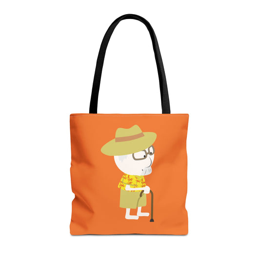 Minimalist Tote Bag | Grandpa with Cane | Artful & Whimsical