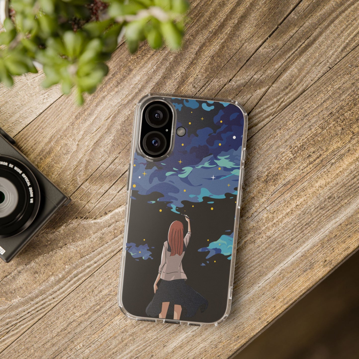 “She Paints the Sky” Clear Phone Case | A Pocketful of Stars